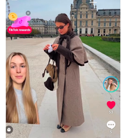 The vintage cape coat shoulder detail trending winter 2024 rust color overcoat - Picture 7 of 17